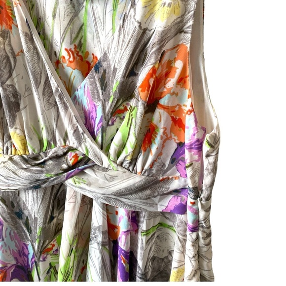 Lane Bryant Women’s Floral Sleeveless Fairy Flowy V-neck Midi Dress Plus Sz 16 - Picture 5 of 7